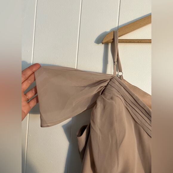 Birdy Grey devin convertible dress in taupe chiffon plus size wedding bridesmaid - Picture 7 of 10